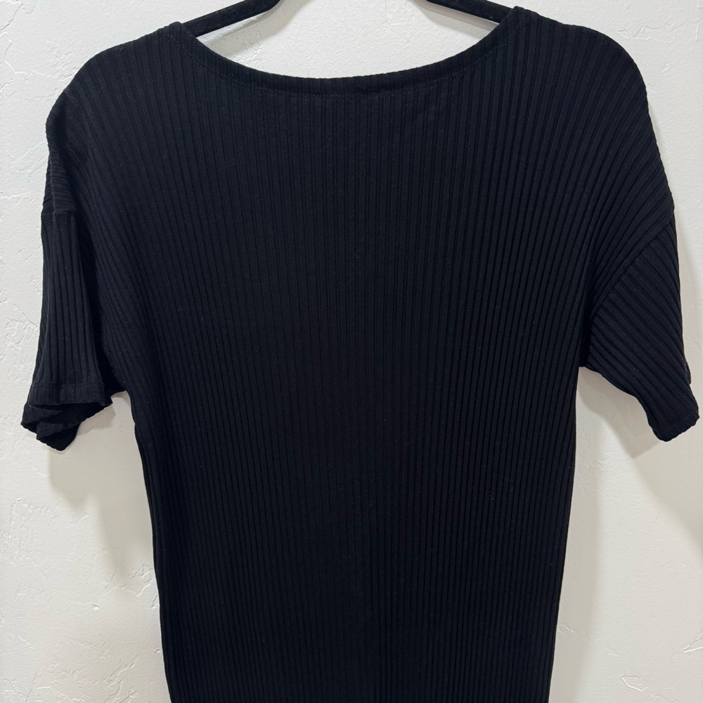 Eileen Fisher Ribbed Short Sleeve Tencel Stretch Bodycon Dress Women's Medium - Picture 7 of 12